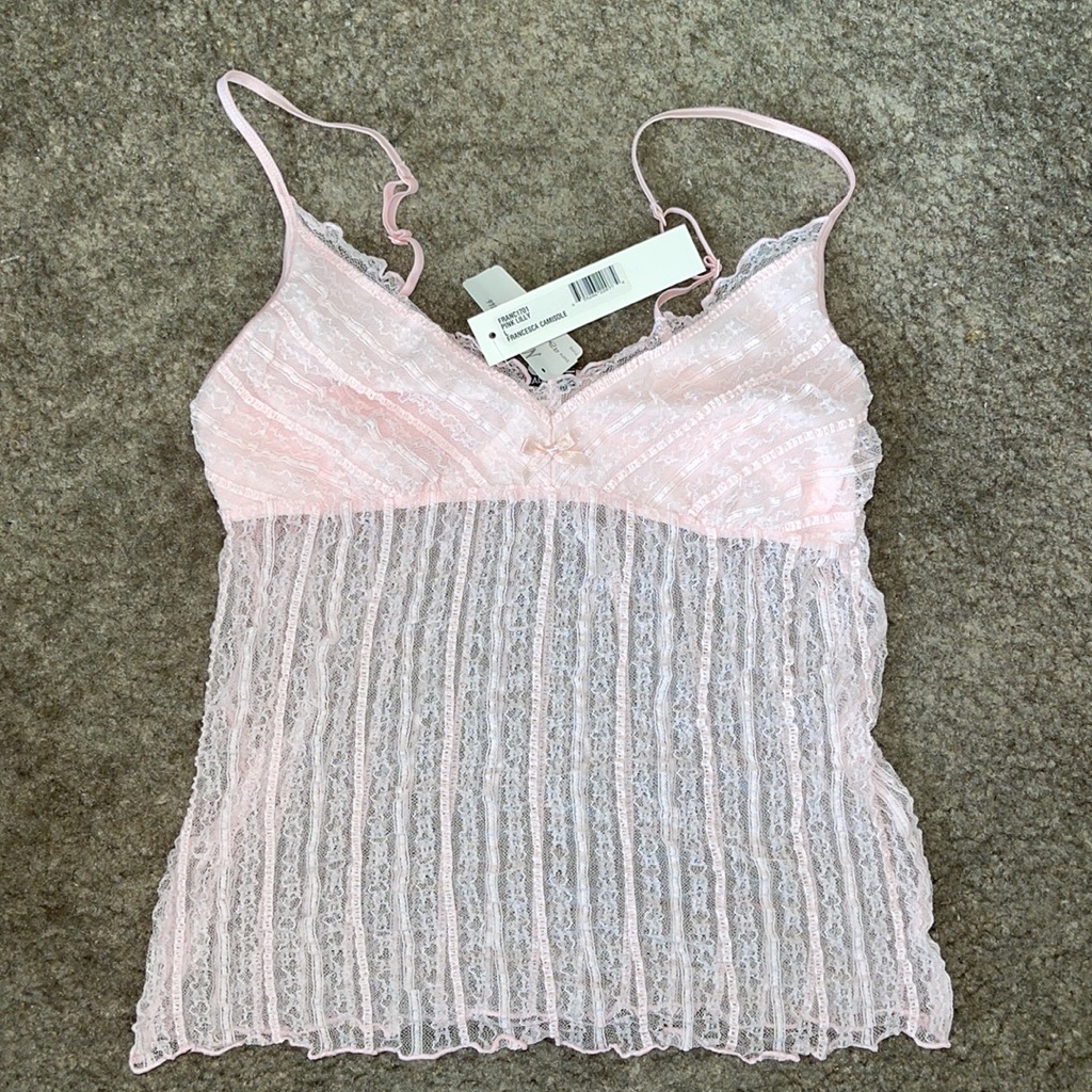 Cosabella Camisole Frill Baby Barbie Pink Size Large Vintage Deadstock Rare Tank